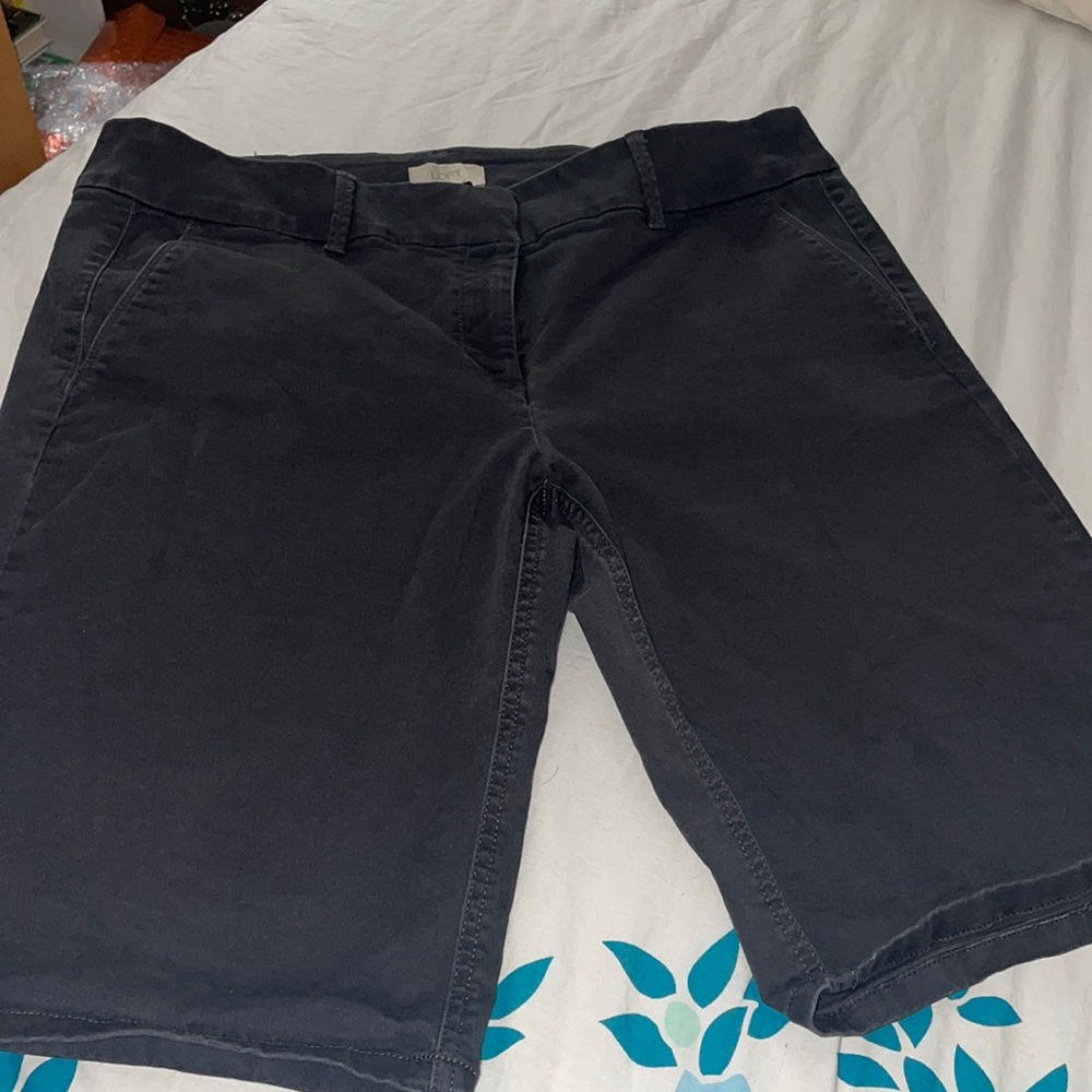 Loft Outlet Bermuda Roll Shorts Gray 14